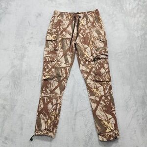 Life Code Pants Mens S Brown Camo Woven Jogger Cargo Zip Pocket Hiking Hunting